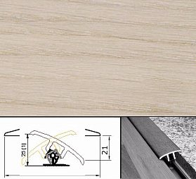 Молдинг шпонированный универсальный Pedross 7-21х48х2400 Дуб беленый